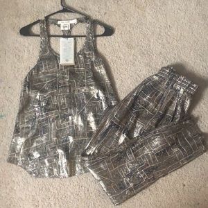 ISABEL MARANT POUR H&M metallic/silk top and bottom both size US 6